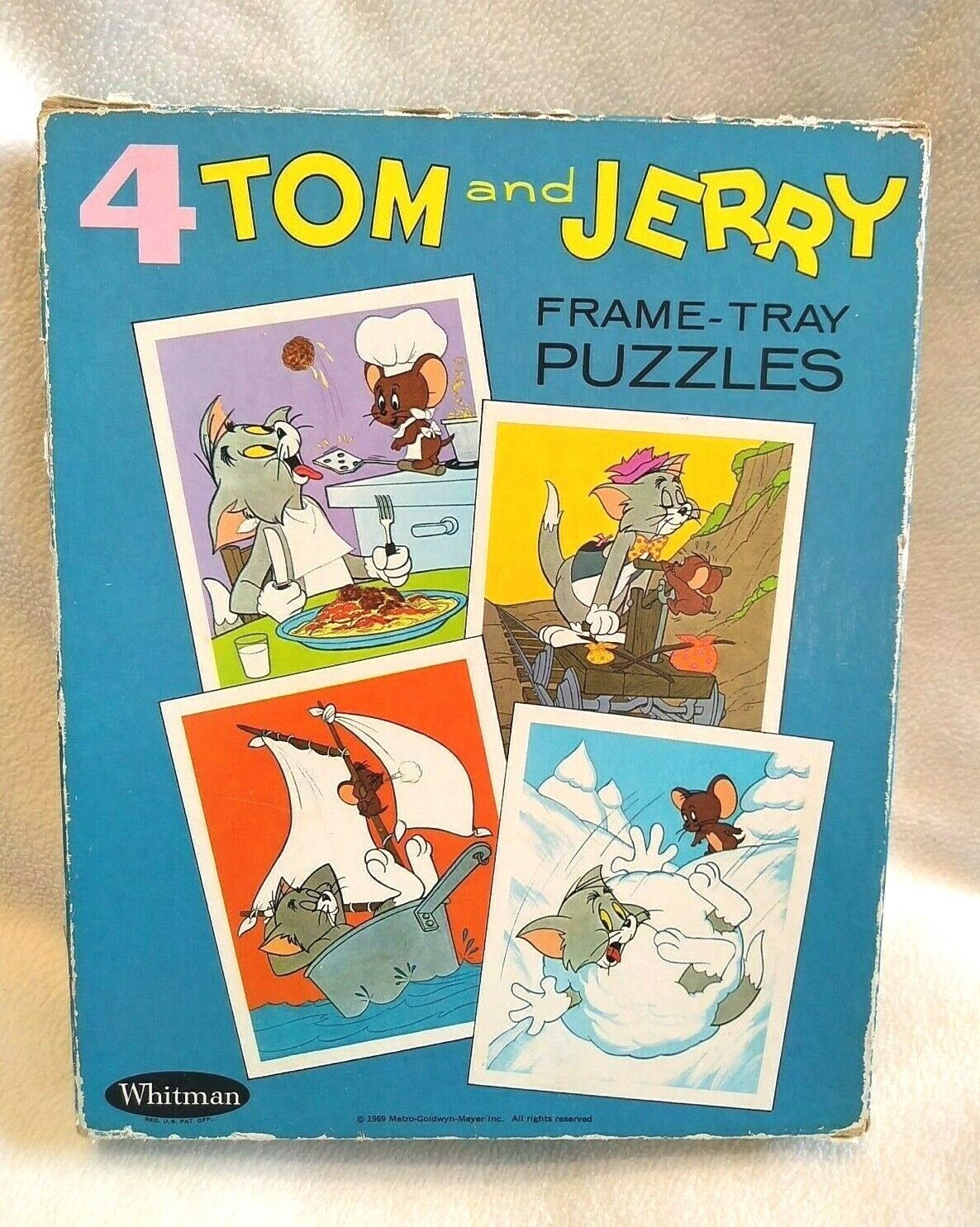 Vintage Whitman 4 TOM and JERRY FRAME-TRAY PUZZLES  # 4792