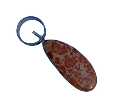 Exotic Asteroid Jasper Gemstone Handmade 925 Sterling Silver Jewelry Pendant 2''