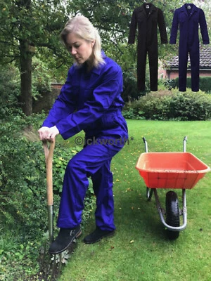 ICKWORTH Ladies Stud Front Boilersuit Workwear Boiler Suit Coverall Overall Womens Girls