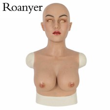 Roanyer Silicone May Mask with BreastForm Realistic Female Head for Crossdresser