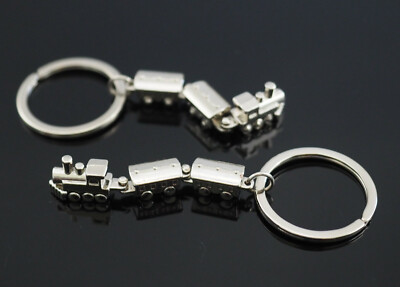 2x PCS Lot - 3D Car Locomotive Train Engine & Cars Keyring Keychain Key Chain 