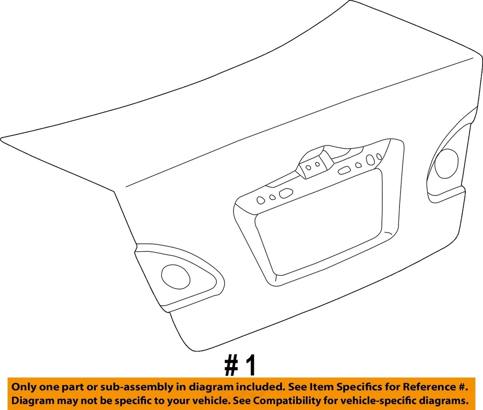 Used Deck Lid fits: 2006 Toyota Corolla w/spoiler Grade A - Image 4 of 4