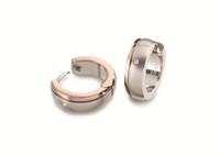 Boccia Titanium Ohrringe Creolen Titan 15Mm Bicolor Rosé 0539-17