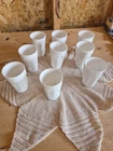9 Vintage Milk Glass Indiana Colony Harvest Grape Pattern 4"  Juice Tumblers