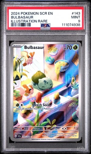 2024 POKEMON SCR EN-STELLAR CROWN ILLUSTRATION RARE #143 BULBASAUR PSA 9