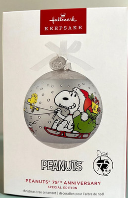 Hallmark Keepsake 2025 Peanuts 75th Anniversary Special Glass Ball Ornament