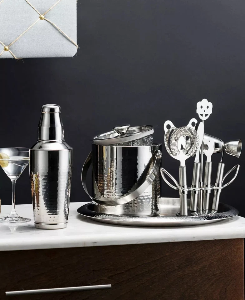 Godinger кованая нержавеющая сталь 9 предметов барный набор — гладкий домашний бар подарок - Изображение 2 из 4