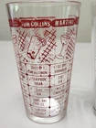 2 VTG 50s Cocktail Recipe Drink Shaker Mixing Glasses MCM Federal Glass Barware