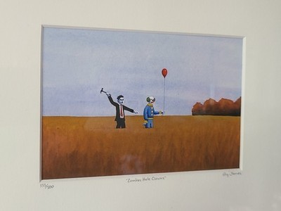 GREG STONES ''ZOMBIES HATE CLOWNS'' LIMITED EDITION HAND SIGNED SERIGRAPH /500 IT
