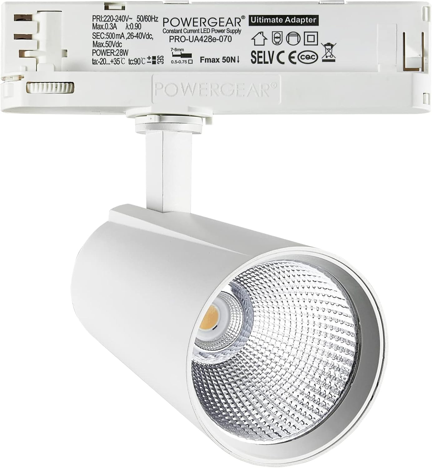 Faretto LED Binario Trifase 30W Orientabile | Lampada 4 Fili Professionale