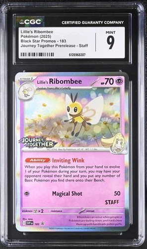 CGC 9 Lillie's Ribombee #183 Promo Journey Together Prerelease STAFF Stamp 2025