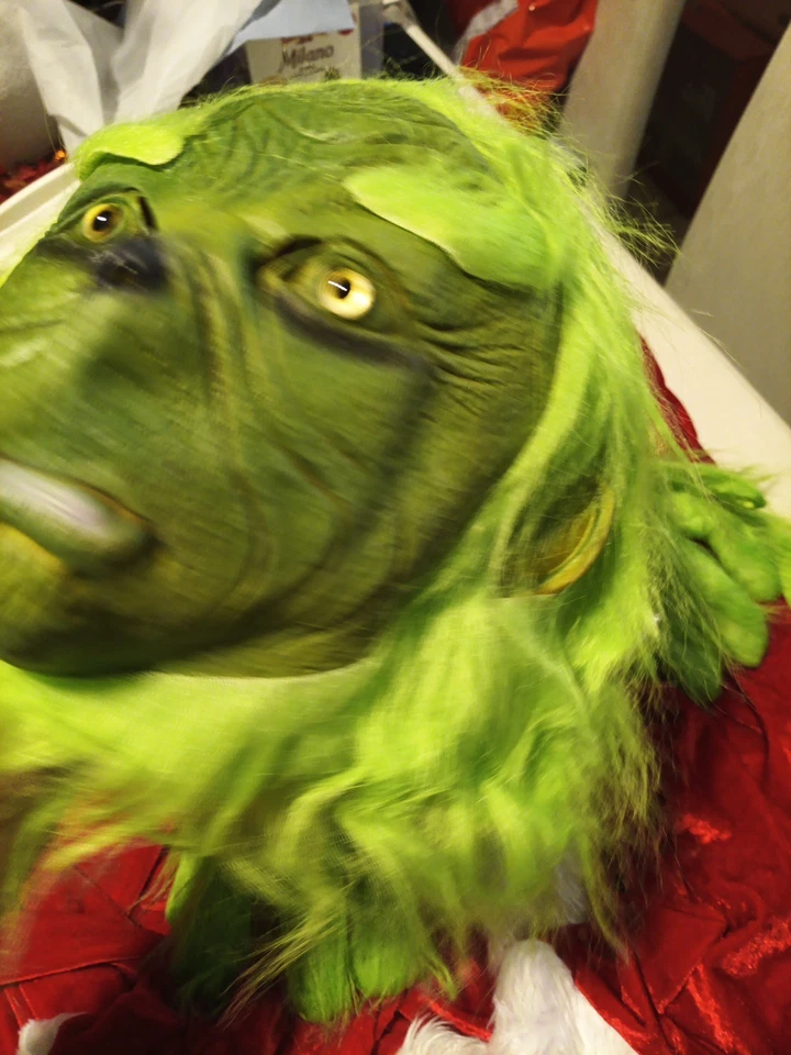 Disfraz de Grinch adulto máscara y conjunto 6 piezas. US XL Foto 4 de 4