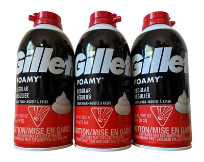 Gillette Foamy Shaving Cream Original Scent 11 Oz (Pack of 3) - New & Unopened