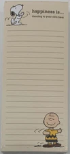 Peanuts - Snoopy and Charlie Brown Happiness Is Note Pad/Shopping List