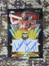 Hacksaw Jim Duggan 2026 Topps Chrome Wwe On Card Auto Black Refractor #d /10