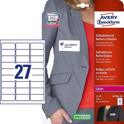 AVERY Zweckform Namens Etiketten 63,5 x 29,6 mm weiß 540 Etiketten