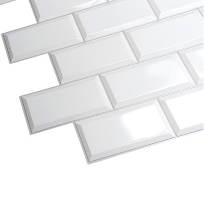 Wandpaneele Wandverkleidung Dekopaneele 3D PVC Fliesenoptik Weiß 4,7qm 10 Stück