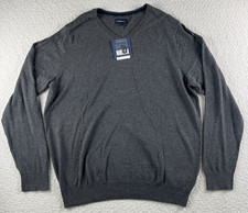 Croft  Barrow Male LG Gray Easy Care Long Sleeve Sweater NWT