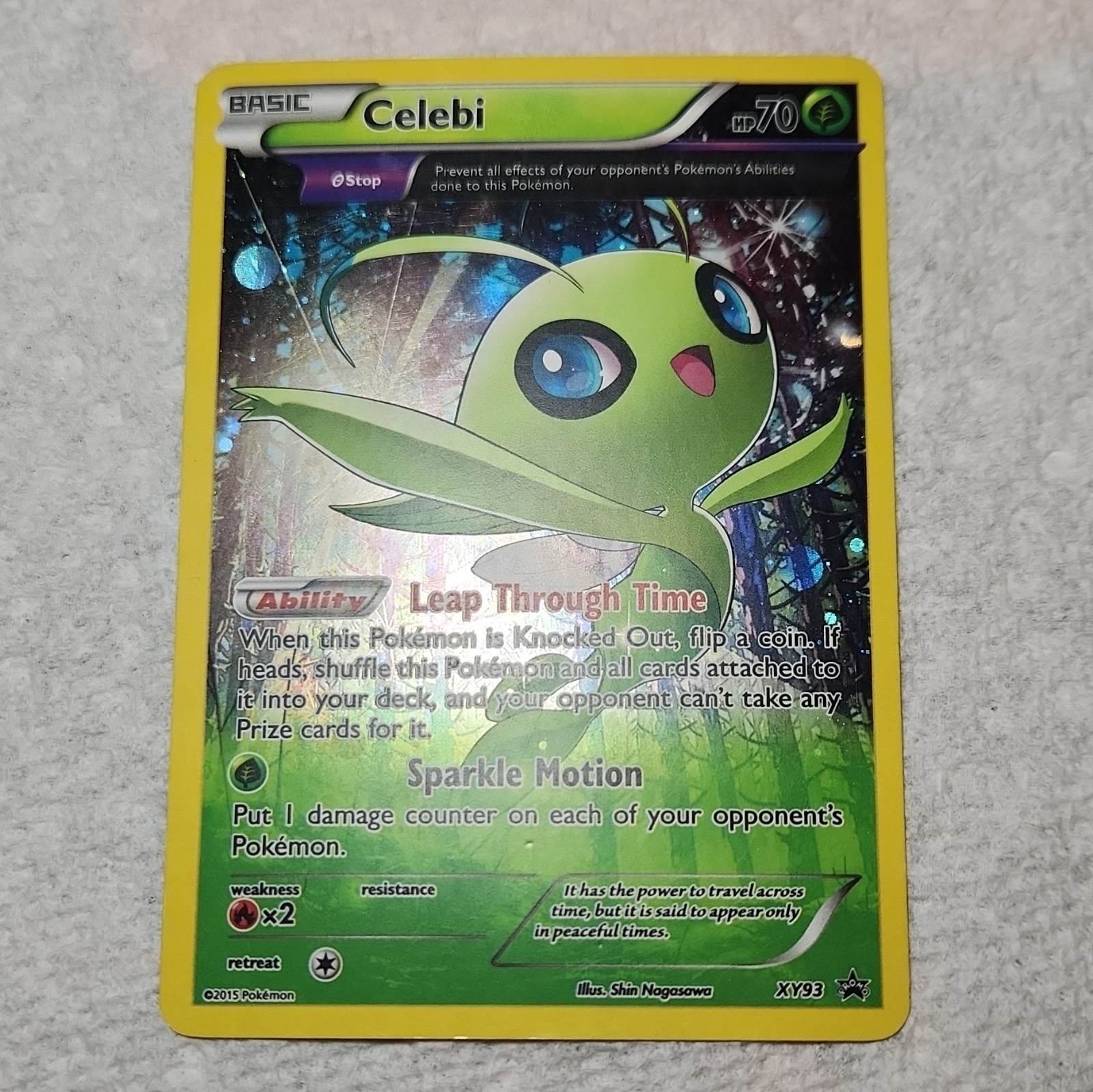 Pokemon TCG Celebi XY93 XY Black Star Promo Holo HP 70 Theta Stop EN 2015