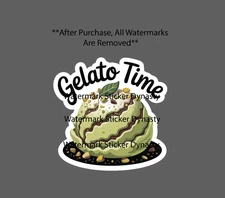 Gelato Time Sticker Waterproof Decal Quote Dessert Food Italy Italian Gift NEW