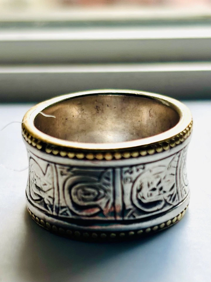 Konstantino Original 18K Gold and Silver Icons Engraved Ring - Image 2 of 4