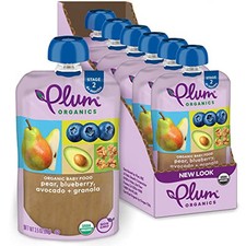 Stage 2 Organic Baby Food - Pear, Blueberry, Avocado, and Granola - 3.5 oz Po...