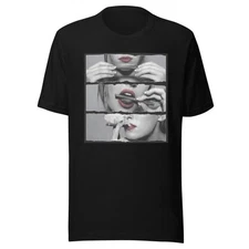 Weed T-shirt Sexy Lips Rolling a Blunt Short Sleeve 100% Cotton Crew Neck Unisex