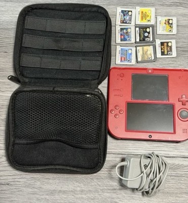 Nintendo 2DS - Crimson Red with 8 games - NEARLY NEW | eBay