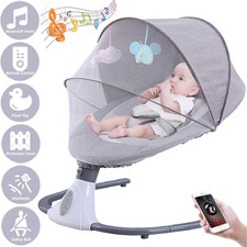 Hurber Electric Baby Swing, Infant Bouncer Chair with Remote Control, Bluetooth