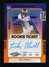 2021 Contenders Optic Rookie Ticket RPS Orange Prizm 13/25 Tutu Atwell Auto 1m1a
