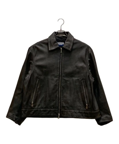 MAISON SPECIAL Sheep Leather Single Riders Colored Jacket Men's Size 1 Black - product listing photo