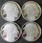Lot of Four SilverTowne 1oz Silver Buffalo Rounds