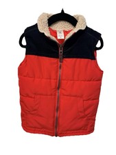 Carter  s Red and Black Toddler Winter Puff Vest Sherpa Lined Unisex Size 4T