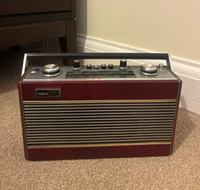 Roberts R606-MB Portable Radio VHF MW LW Red/Silver Carry Handle Type G Plug