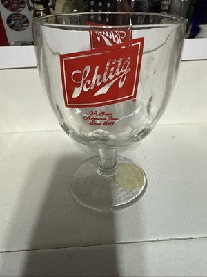 Vintage Schlitz Logo Beer Goblet Glass Classic Addition To Any Collection