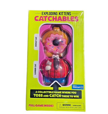 2023 Exploding Kittens Catchables 2Pk - Donut Cat & Lumber Cat - Sealed Game!