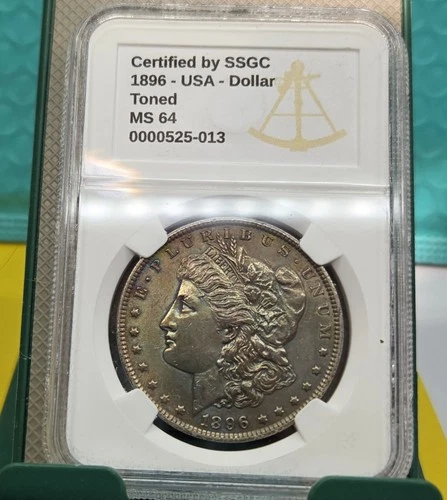 SSGC  MS64 1896 Morgan Silver Dollar - Fantastic Toning !