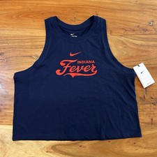 NIKE WNBA Indiana Fever Women’s Dri-FIT Cotton Crop Tank Size LARGE Navy NWT