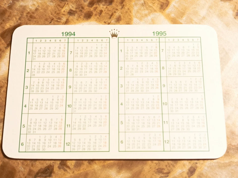 Календарь Rolex золотой мировой год 1994/1995 в хорошем состоянии - Изображение 2 из 4