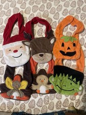 Lot Of 6 Carter s Holiday Bibs Terry Cloth Halloween Christmas Thanksgiving Baby