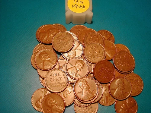 1931-P LINCOLN WHEAT CENT ROLL, HIGH GRADE, ALL "VF-XF"