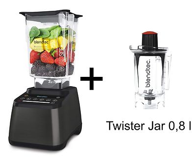 Mixer BLENDTEC Designer 725 Dunkelgrau Metallic + Twister jar NEU