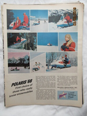 VTG 1967 Orig Magazine Ad Polaris '68 First Choice Who Really Know Snowmobiles