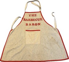 Vintage The BBQ Baron Cooking Kitchen Bib Apr...