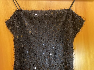 Fashion Nova Fringe Sequin Black Mini Dress S | eBay