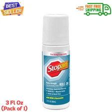 Stopain Pain Relief Roll On Gel, USA Made, Max Strength Fast Acting, 3 Oz Pack 1