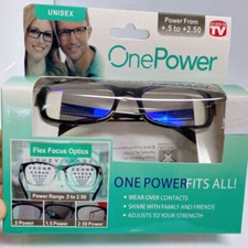 One Power Auto focus Reading Glasses Readers, Dial Vision Optic 0.5-2.5x Strengt