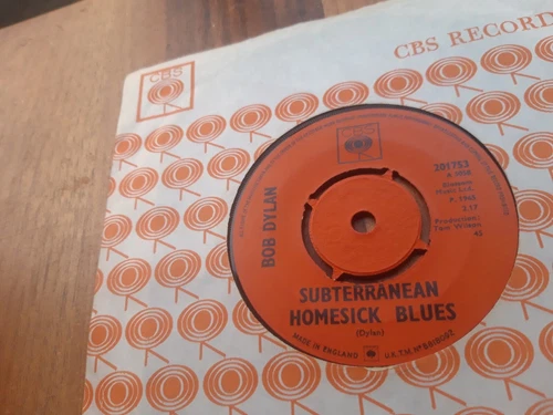 Bob Dylan - Subterranean Homesick Blues UK CBS orig 7" vinyl NM/VG+