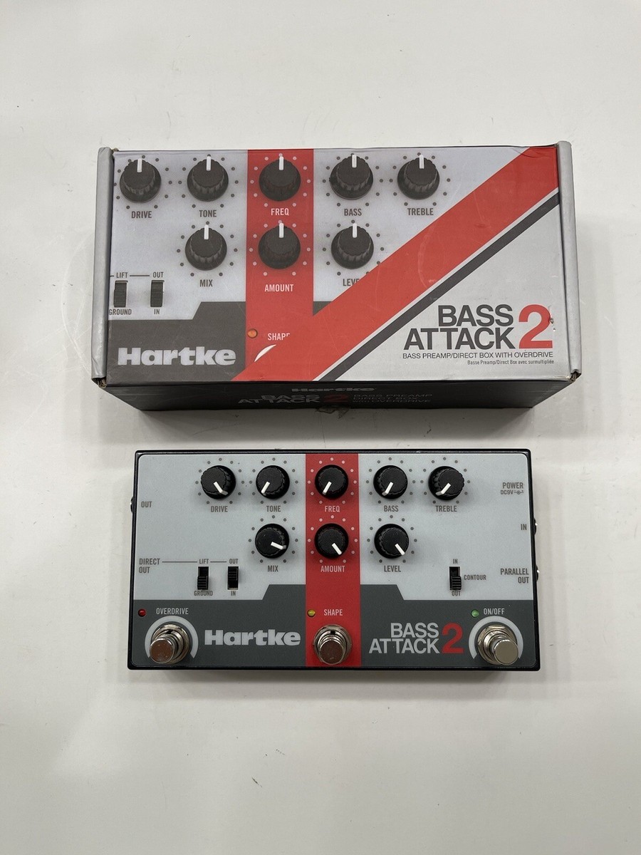 Hartke Bass Attack 2 Preamp Direct Box Overdrive Guitar Effect 