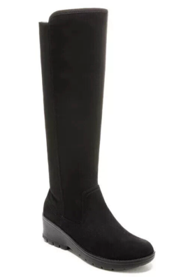 BZEES Womens Black Arch Support Brandy Round Toe Block Heel Boots